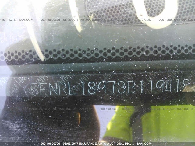 5FNRL18973B119418 - 2003 HONDA ODYSSEY EXL ნაცრისფერი ფოტო 9