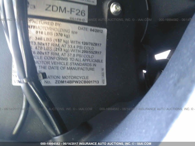 ZDM14BPW2CB001713 - 2012 DUCATI SUPERBIKE 1199 PANIGALE/S RED photo 10