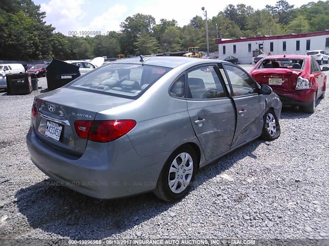 KMHDU4AD5AU908643 - 2010 HYUNDAI ELANTRA BLUE/GLS/SE GRAY photo 4