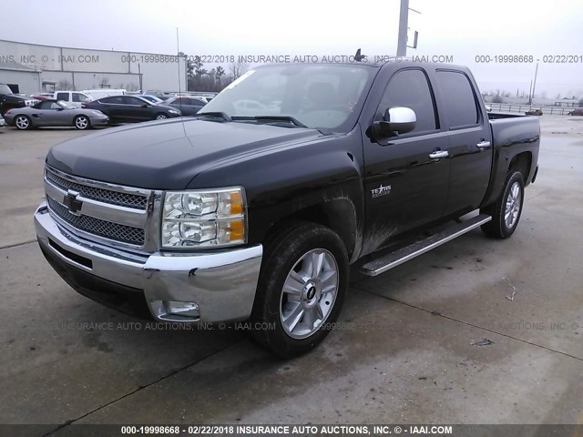 3GCPCSE02DG149053 - 2013 CHEVROLET SILVERADO C1500 LT BLACK photo 2