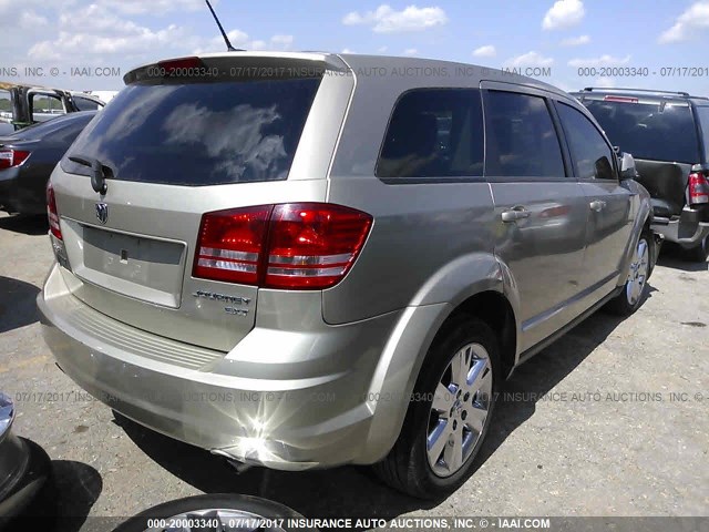 3D4GG57V29T500866 - 2009 DODGE JOURNEY SXT BEIGE photo 4