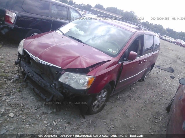 2A4RR5D14AR150496 - 2010 CHRYSLER TOWN & COUNTRY TOURING RED photo 2