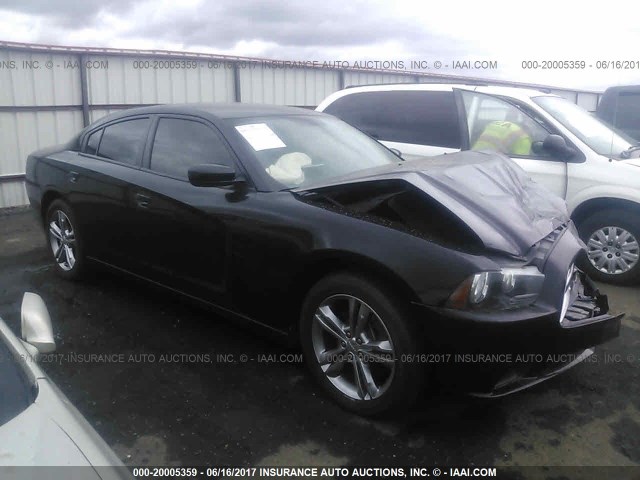 2C3CDXFG3DH568425 - 2013 DODGE CHARGER V6 BLACK photo 1