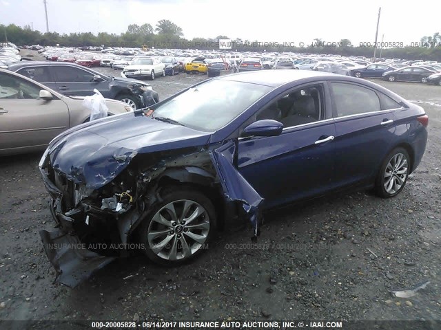 5NPEC4ABXCH388141 - 2012 HYUNDAI SONATA SE/LIMITED BLUE photo 2