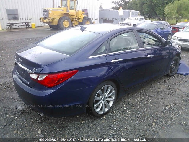 5NPEC4ABXCH388141 - 2012 HYUNDAI SONATA SE/LIMITED BLUE photo 4