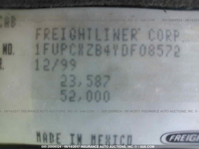 1FUPCXZB4YDF08572 - 2000 FREIGHTLINER FLD FLD120 BLUE photo 10