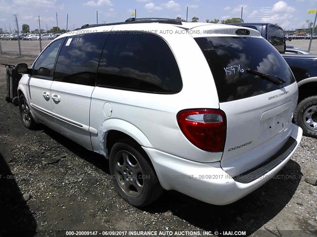 2B8GP54L72R565913 - 2002 DODGE GRAND CARAVAN ES WHITE photo 3