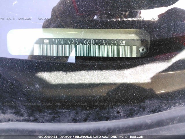 1GNDV23LX6D115136 - 2006 CHEVROLET UPLANDER LS BEIGE photo 9