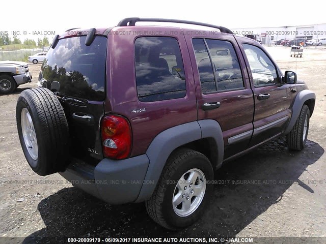 1J4GK48K02W128299 - 2002 JEEP LIBERTY SPORT MAROON photo 4