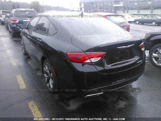 1C3CCCBG3FN543066 - 2015 CHRYSLER 200 S BLACK photo 3