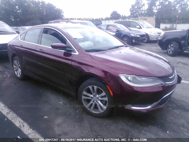 1C3CCCABXFN591153 - 2015 CHRYSLER 200 LIMITED RED photo 1