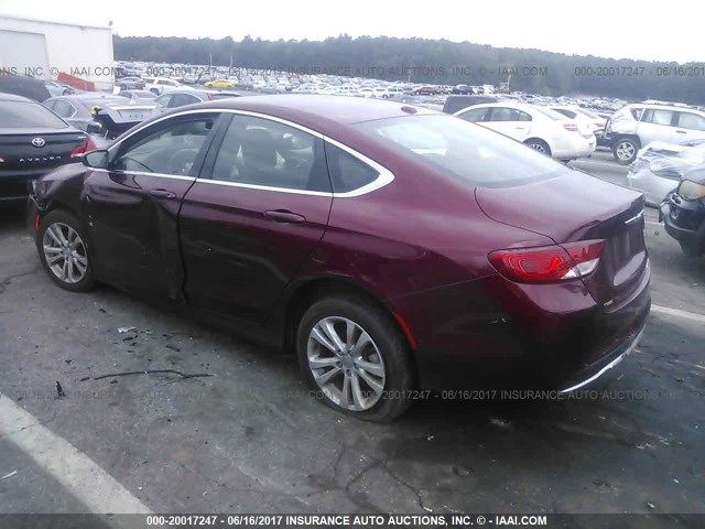 1C3CCCABXFN591153 - 2015 CHRYSLER 200 LIMITED RED photo 3
