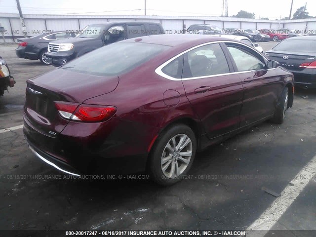 1C3CCCABXFN591153 - 2015 CHRYSLER 200 LIMITED RED photo 4