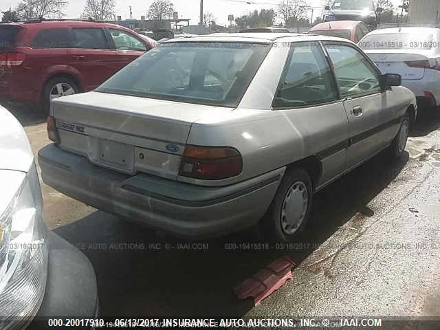 3FAPP11J3MR102993 - 1991 FORD ESCORT LX GRAY photo 4