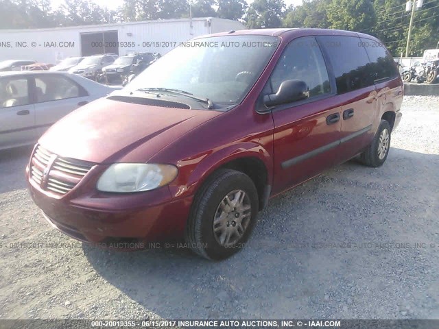 1D4GP24R36B535452 - 2006 DODGE GRAND CARAVAN SE RED photo 2