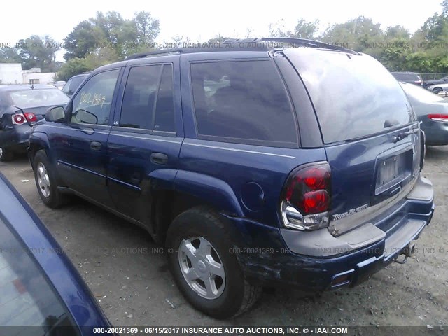 1GNDT13S022406578 - 2002 CHEVROLET TRAILBLAZER  BLUE photo 3