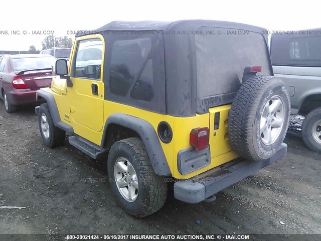 1J4FA49S44P734442 - 2004 JEEP WRANGLER / TJ SPORT YELLOW photo 3