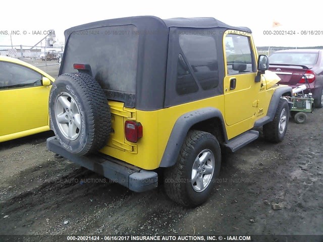 1J4FA49S44P734442 - 2004 JEEP WRANGLER / TJ SPORT YELLOW photo 4