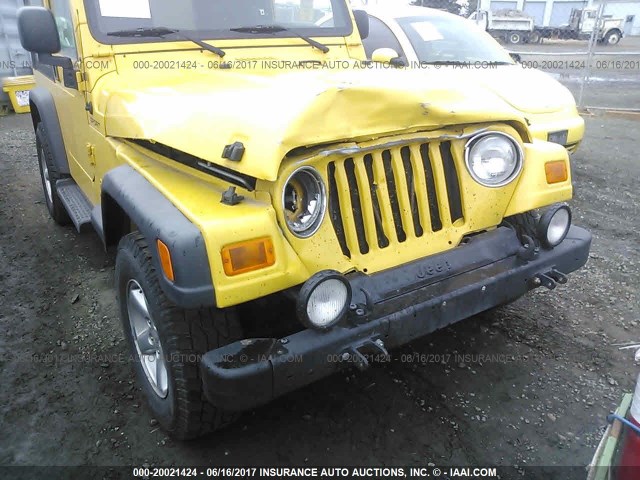 1J4FA49S44P734442 - 2004 JEEP WRANGLER / TJ SPORT YELLOW photo 6