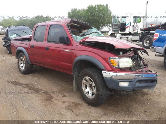 5TEGN92NX1Z832296 - 2001 TOYOTA TACOMA DOUBLE CAB PRERUNNER MAROON photo 1