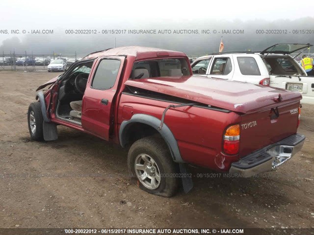 5TEGN92NX1Z832296 - 2001 TOYOTA TACOMA DOUBLE CAB PRERUNNER MAROON photo 3