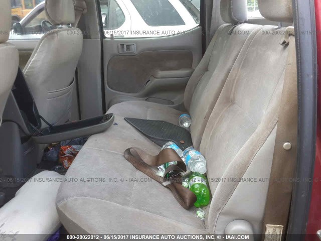 5TEGN92NX1Z832296 - 2001 TOYOTA TACOMA DOUBLE CAB PRERUNNER MAROON photo 8