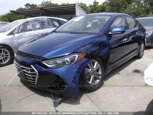 5NPD84LF3HH058653 - 2017 HYUNDAI ELANTRA SE/VALUE/LIMITED BLUE photo 2