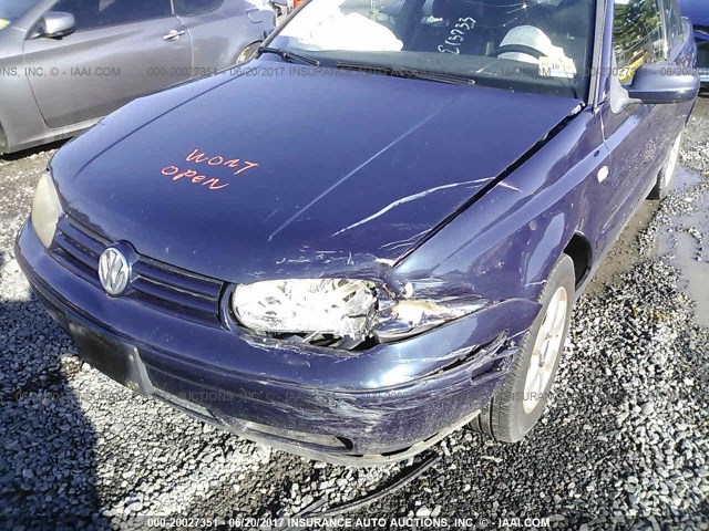 3VWDC21V81M812625 - 2001 VOLKSWAGEN CABRIO GLX BLUE photo 6