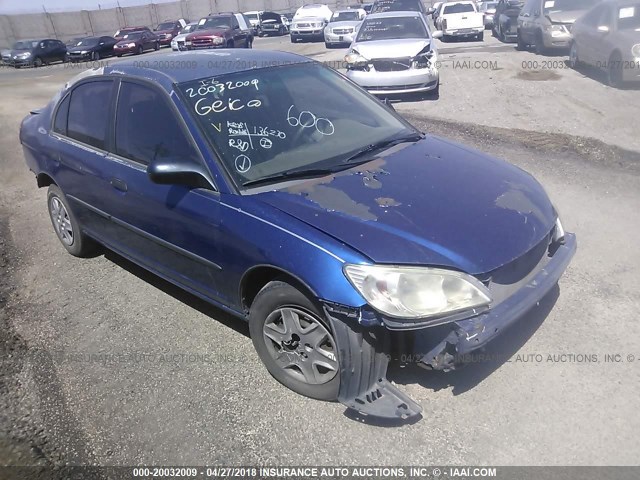 2HGES16395H567206 - 2005 HONDA CIVIC DX VP BLUE photo 1