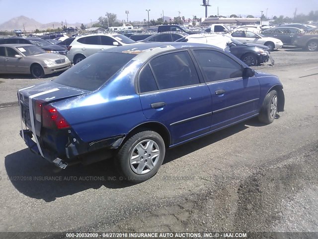 2HGES16395H567206 - 2005 HONDA CIVIC DX VP BLUE photo 4