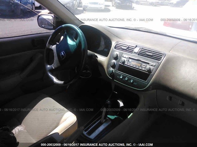 2HGES16395H567206 - 2005 HONDA CIVIC DX VP BLUE photo 5