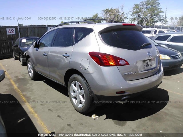 JN8AZ18WX9W129368 - 2009 NISSAN MURANO S/SL/LE BEIGE photo 3