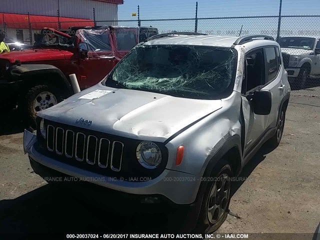 ZACCJAAB1HPF08029 - 2017 JEEP RENEGADE SPORT Արծաթագույն լուսանկար 2
