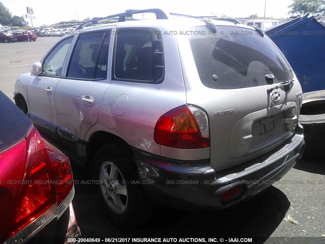 KM8SC73EX4U780308 - 2004 HYUNDAI SANTA FE GLS/LX SILVER photo 3