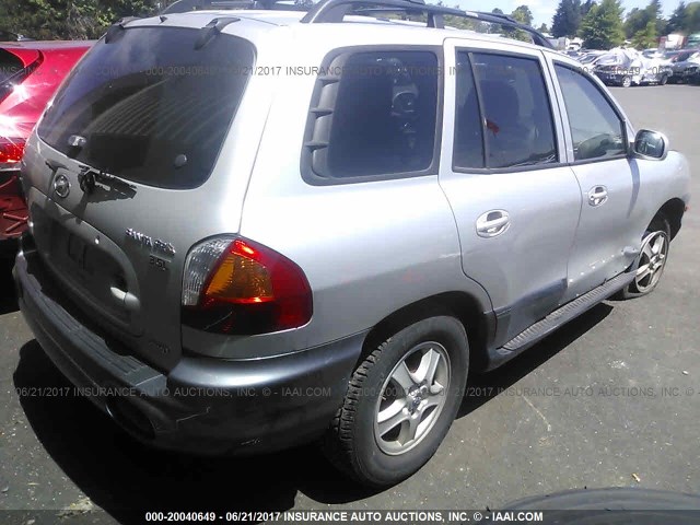 KM8SC73EX4U780308 - 2004 HYUNDAI SANTA FE GLS/LX SILVER photo 4