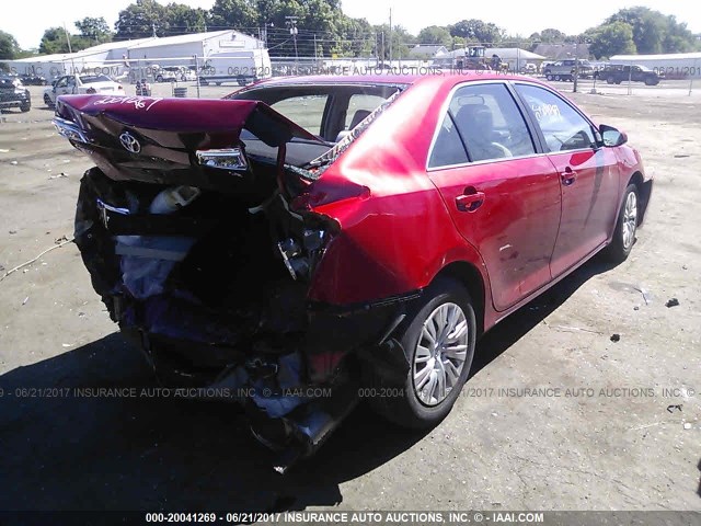 4T1BF1FK2CU525897 - 2012 TOYOTA CAMRY SE/LE/XLE RED photo 4