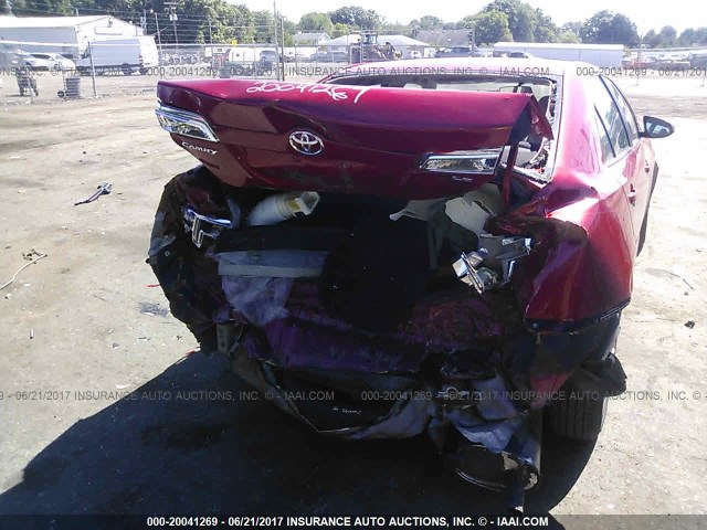 4T1BF1FK2CU525897 - 2012 TOYOTA CAMRY SE/LE/XLE RED photo 6