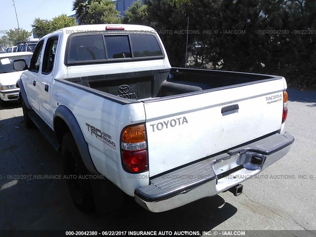 5TEGN92N41Z802937 - 2001 TOYOTA TACOMA DOUBLE CAB PRERUNNER WHITE photo 3