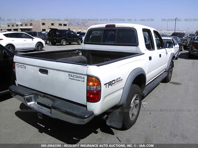 5TEGN92N41Z802937 - 2001 TOYOTA TACOMA DOUBLE CAB PRERUNNER WHITE photo 4