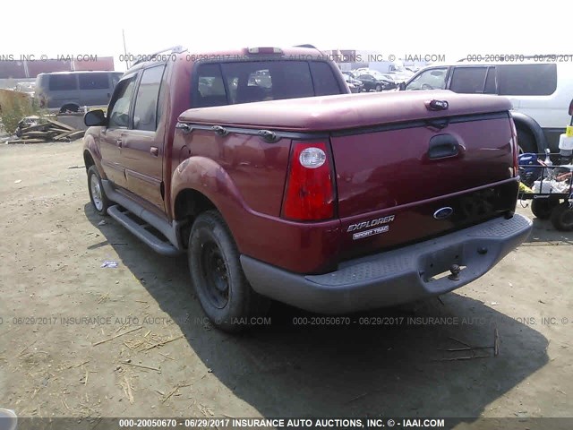 1FMZU77E92UC16894 - 2002 FORD EXPLORER SPORT TR  RED photo 3