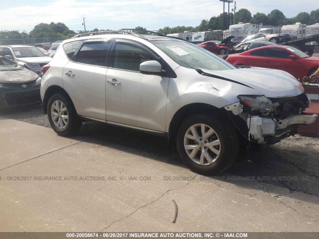 JN8AZ1MW5CW210436 - 2012 NISSAN MURANO S/SL/LE SILVER photo 1