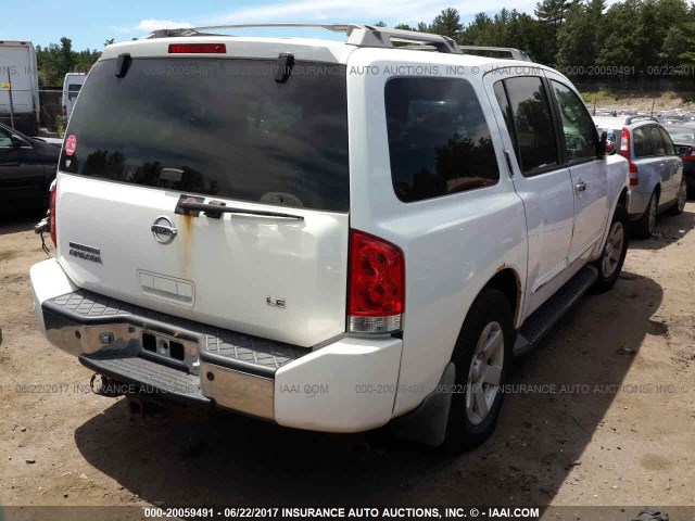 5N1AA08B84N715037 - 2004 NISSAN ARMADA SE/LE WHITE photo 4