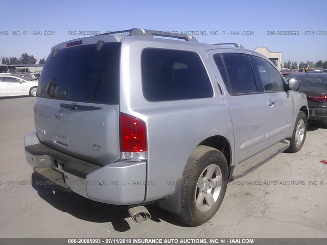 5N1AA08A37N711473 - 2007 NISSAN ARMADA SE/LE SILVER photo 4