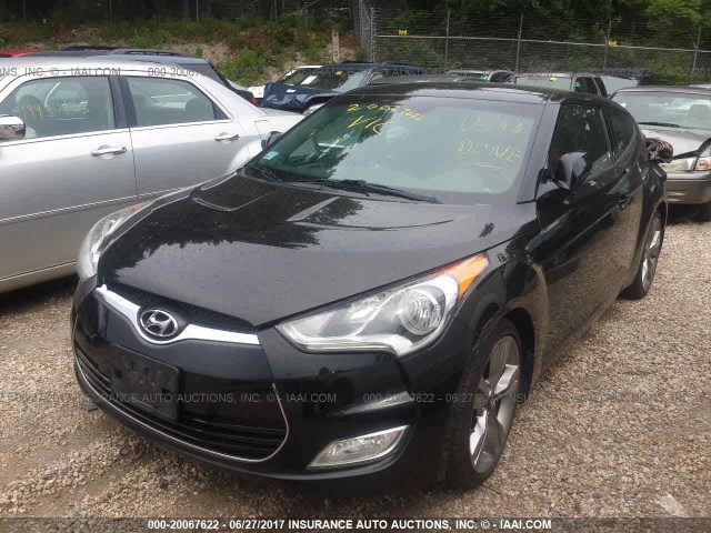 KMHTC6AD2CU072190 - 2012 HYUNDAI VELOSTER BLACK photo 2