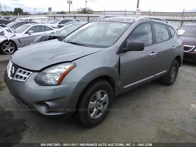 JN8AS5MT2EW624620 - 2014 NISSAN ROGUE SELECT S GRAY photo 2