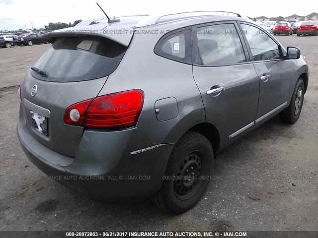 JN8AS5MT2EW624620 - 2014 NISSAN ROGUE SELECT S GRAY photo 4