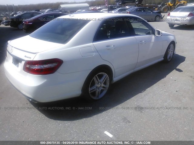 WDDHF8JB8DA734455 - 2013 MERCEDES-BENZ E 350 4MATIC WHITE photo 4