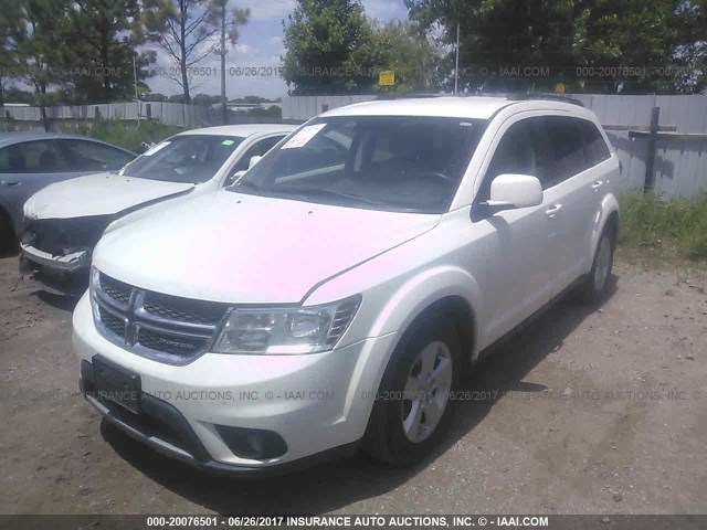 3C4PDCBG6CT187377 - 2012 DODGE JOURNEY SXT WHITE photo 2