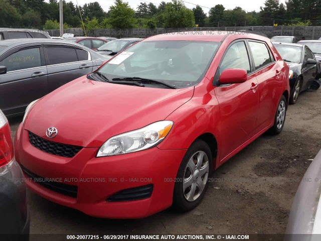 2T1KU40E29C002545 - 2009 TOYOTA COROLLA MATRIX  RED photo 2