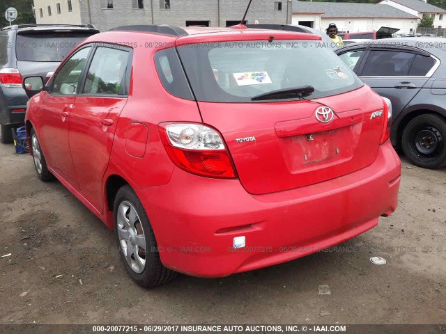 2T1KU40E29C002545 - 2009 TOYOTA COROLLA MATRIX  RED photo 3